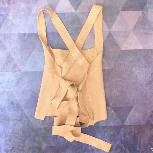 💝 Aritzia Cayenne Criss Cross Wrap Rose Gold Crop - Picture 5 of 6